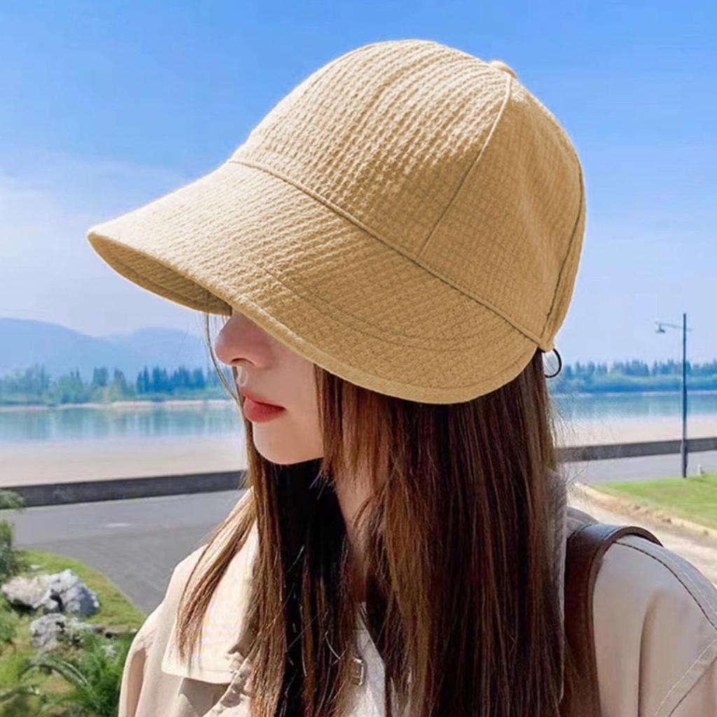 Women Foldable Sunhat Summer Outdoors Beach Fisherman Hat Sunscreen UV Protection Cap Adjustable Hiking Wide Brim Bucket Caps