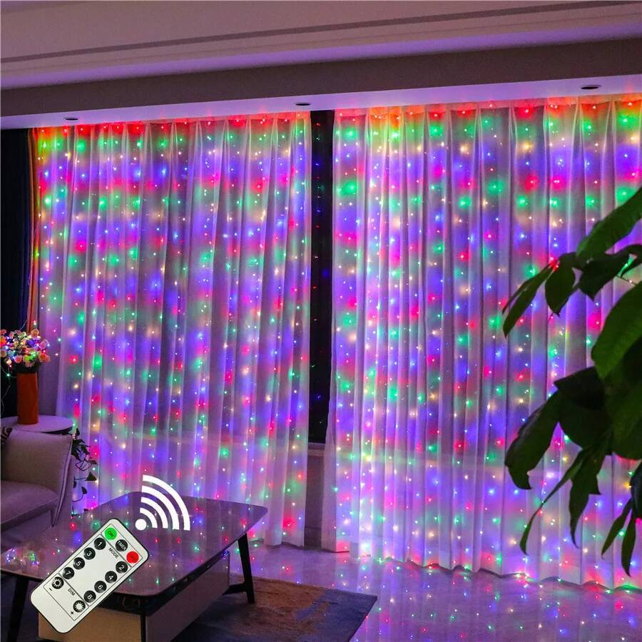Christmas Curtain Lights Garland Merry Christmas Decorations For Home Christmas Ornaments Xmas Gifts Navidad 2026 New Year Decor