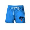 2-teiliges Herren Freizeit T-Shirt und Shorts Set 3D Cartoon Gesicht Druck Lebhaftes Blau Polyester T-Shirt Kurzarm Rundhals