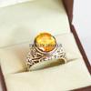 Citrin Oval geschliffener Edelstein mit 925er Sterling Silber Ring für Herren #A935 JL375669171647