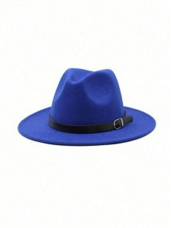 Women's Retro Panama Jazz Fedora with Leather Buckle for Autumn and Winter