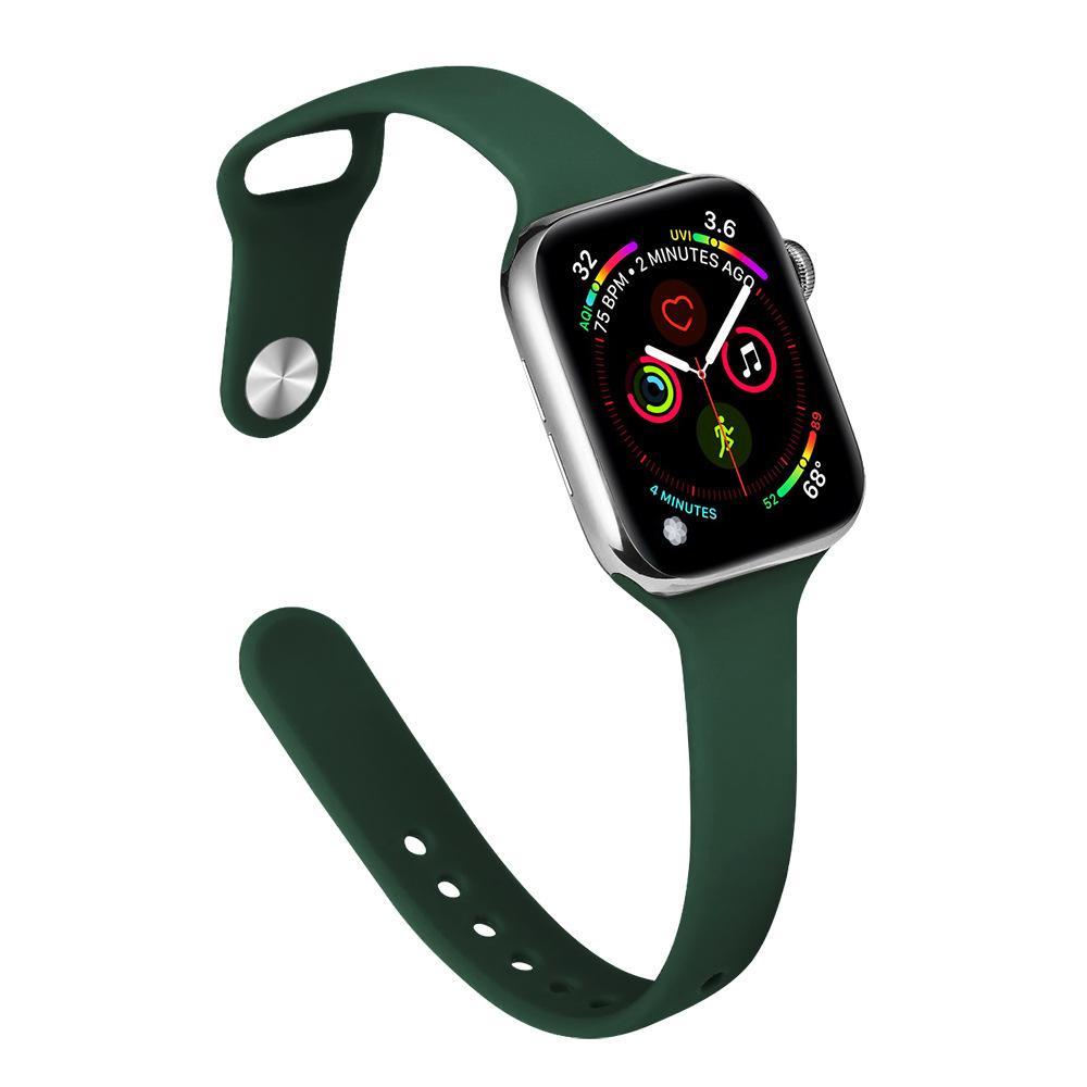 Slim Waist Silicone Watch Strap for Apple Watch Series 1-12, Ultra 1-3, SE3