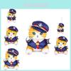 Adorable Cat Train Conductor Plush Doll Soft Short Plush Pp Cotton Pillow