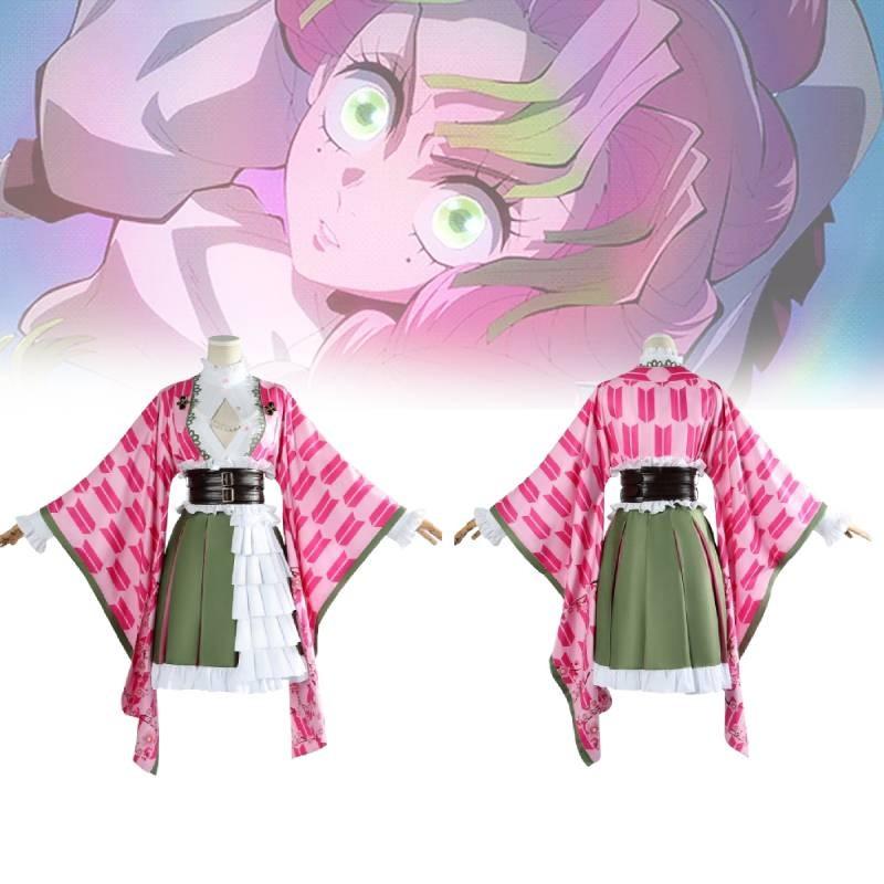 Kanroji Demon Slayer Mitsuri Cosplay Costume Japanese Style Kimono Outfit Gift