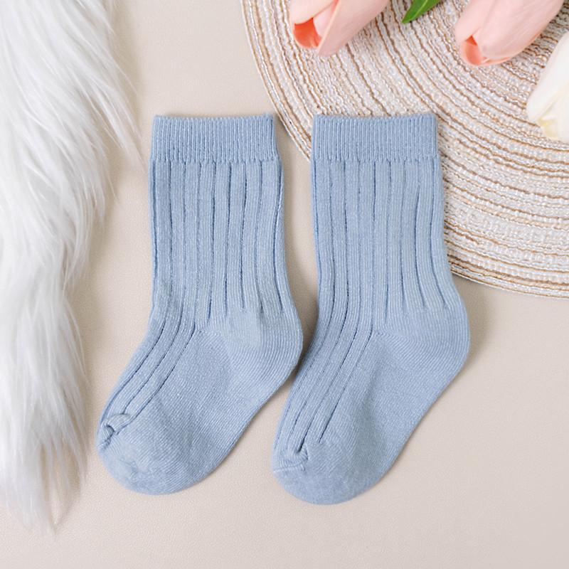 Baby Boys Girls Socks Breathable Toddlers Kids Short Socks Solid Soft Cotton Stripe Infant Princess Cute Socks For 0-8Years