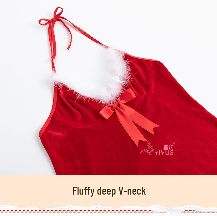 Yi Yue Christmas Lingerie Sexy Camisole Nightgown Temptation Role Play Set