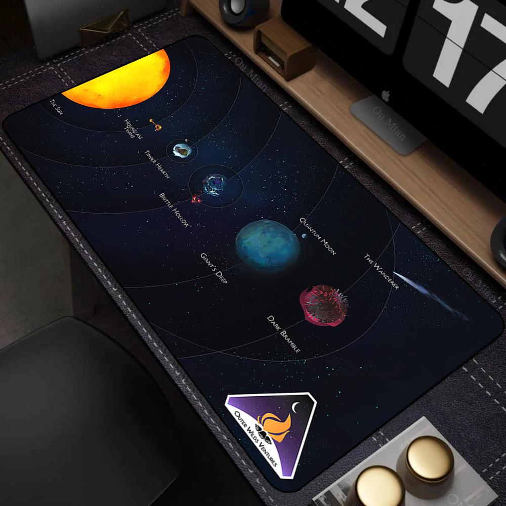 XXL Mouse Pad Anime Gamer Outer Wilds Mousepad Laptop Universe Space Solar System HD Desk Mat PC Gaming Accessories Keyboard Pad