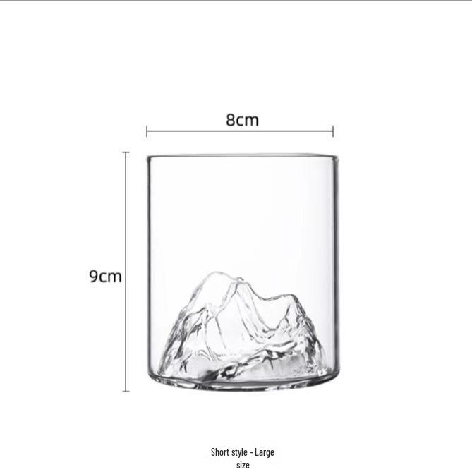 Minimalist Mountain View High Borosilicate Glass Cup - Whiskey, Tea, Water, Juice
