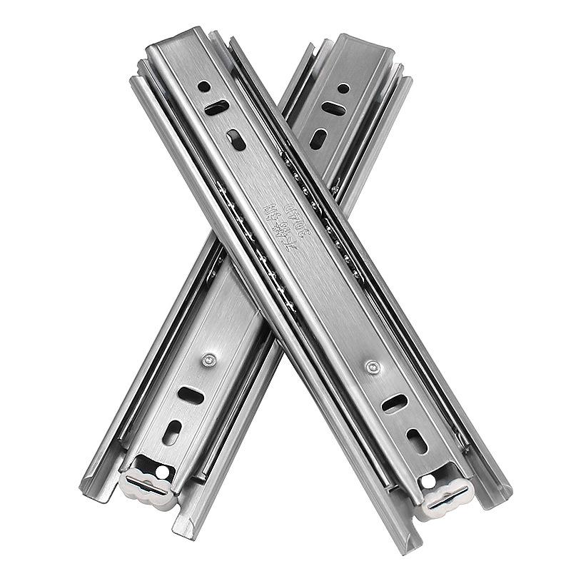 Silent Buffer 45mm Wide Stainless Steel Drawer Slides for Bathroom Cabinet and Wardrobe