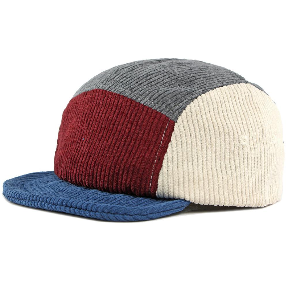HT5005 Baseball Cap Patchwork Autumn Winter Cap Men Women Short Brim Corduroy Baseball Hat Male Female Adjustable Snapback Cap