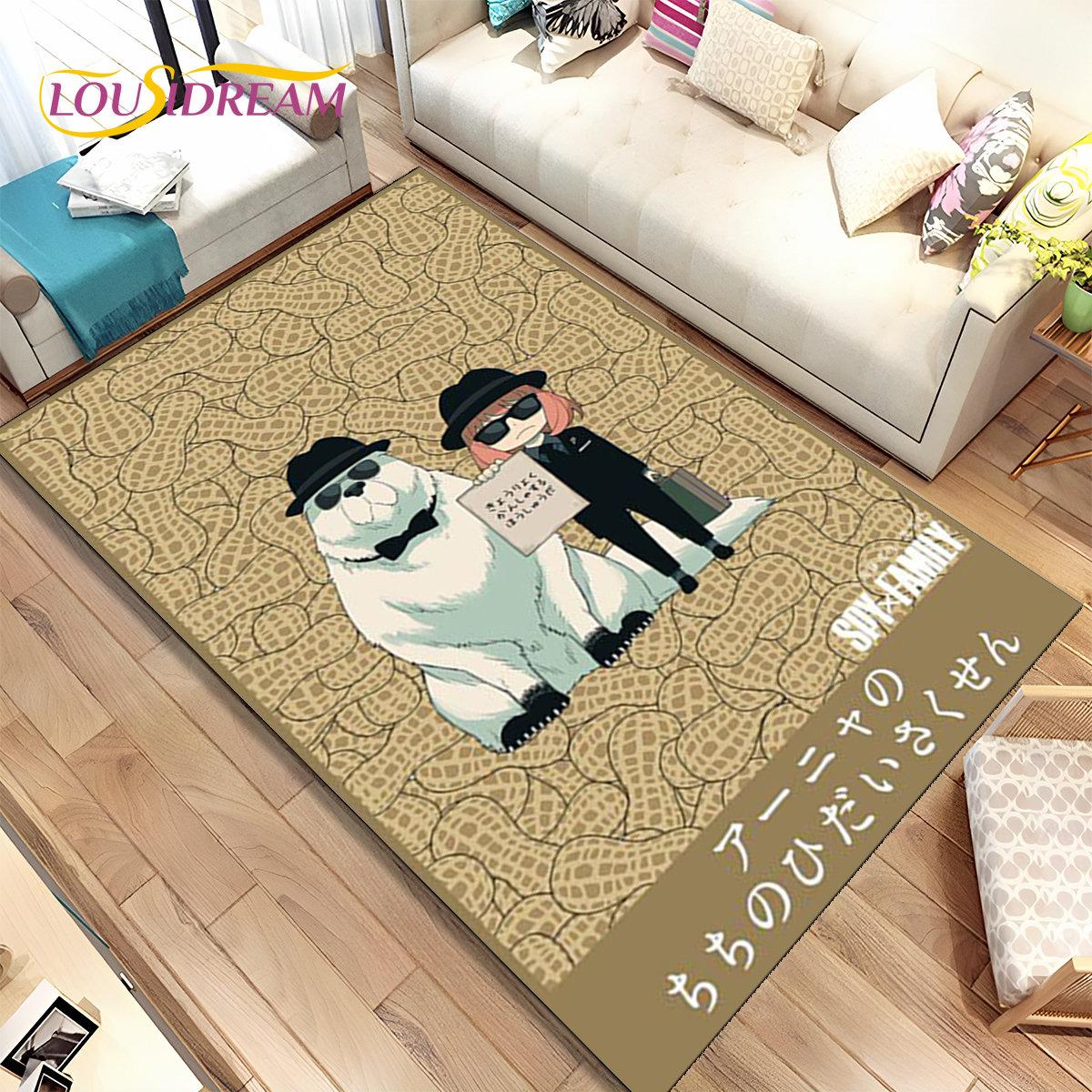 

Япония Аниме SPY×FAMILY Мультфильм Коврик Большой, Коврик для гостиной Спальня Диван Коврик Украшение, детский нескользящий напольный коврик 40x60cm(15x23in)