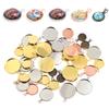 5 Stuks/Partij 10-20 mm Koper Rond Hanger Cabochon Basis Zetting Tray Lege Charms Voor Doe-het-zelf Sieraden Maken Kettingen Accessoires