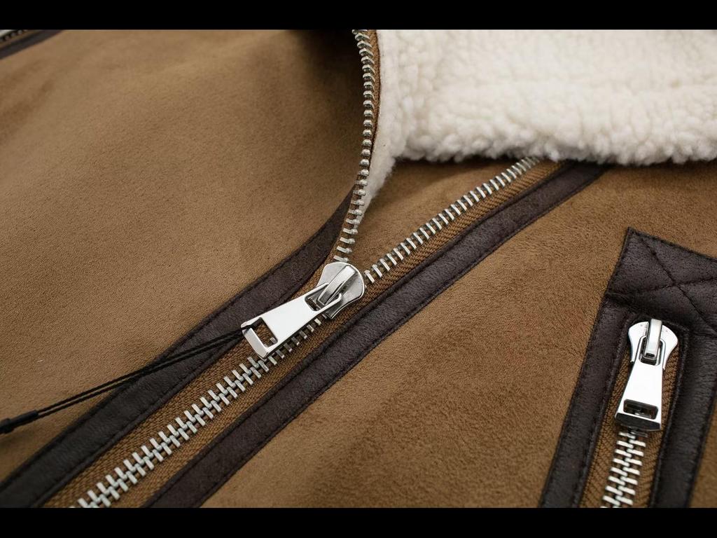 Y 2023 Automne/Hiver Veste zippée à revers en fourrure pour femmes européennes-américaines: Polyvalent & Décontracté