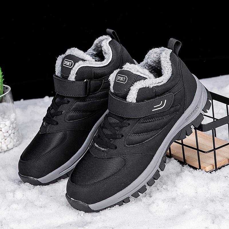 Женские хлопковые туфли плюс бархат теплые уличные спортивные прогулочные туфли кожаные — фото 7