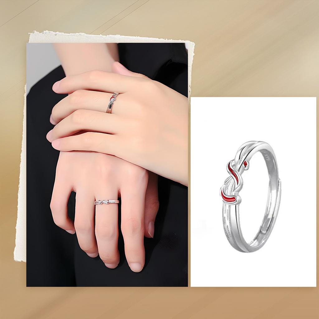 Anillos de Pareja Ajustables con Hilo Rojo Anillos de Boda y Anillos de Promesa Regalos de San Valentín para Hombres y Mujeres
