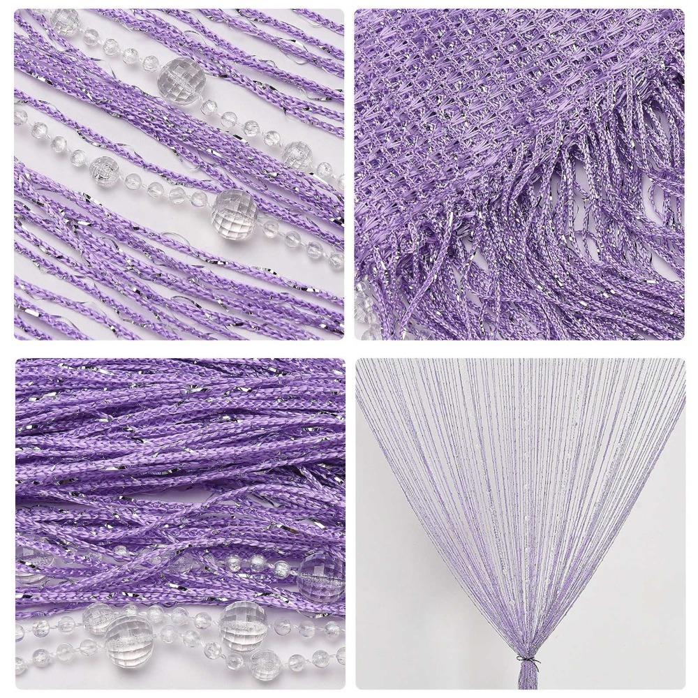 

Crystal Bead Beaded Curtain Dense Crystal Curtain Shiny Partition Curtain Room Partition Light purple