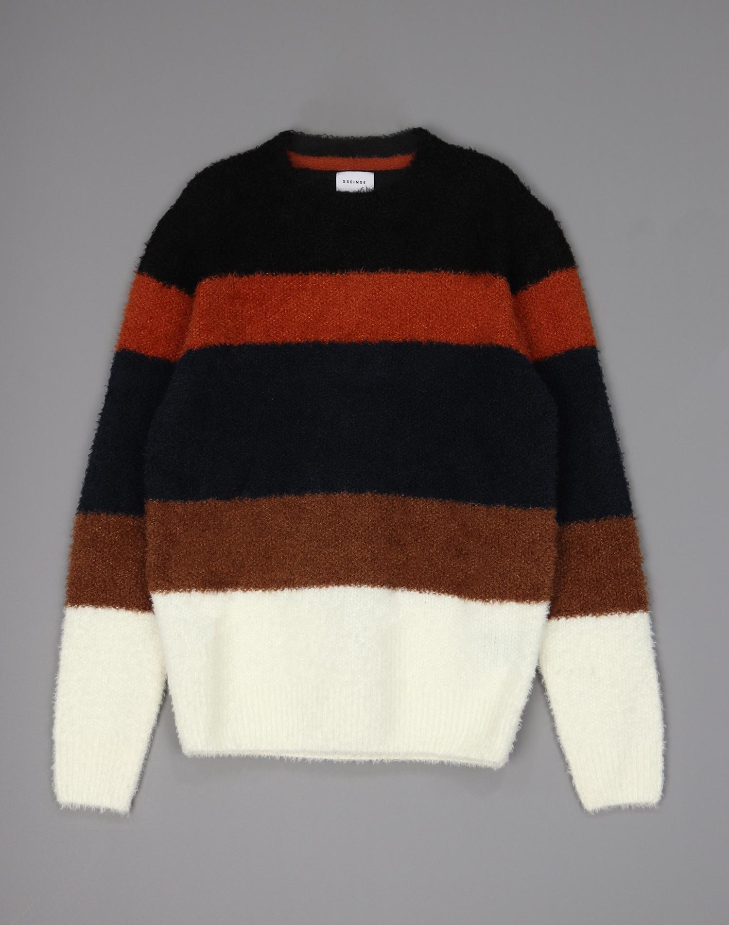 Icaruk Men S Round Neck Boucle Multicolor Knit Anit106 Multicolor/S(95)