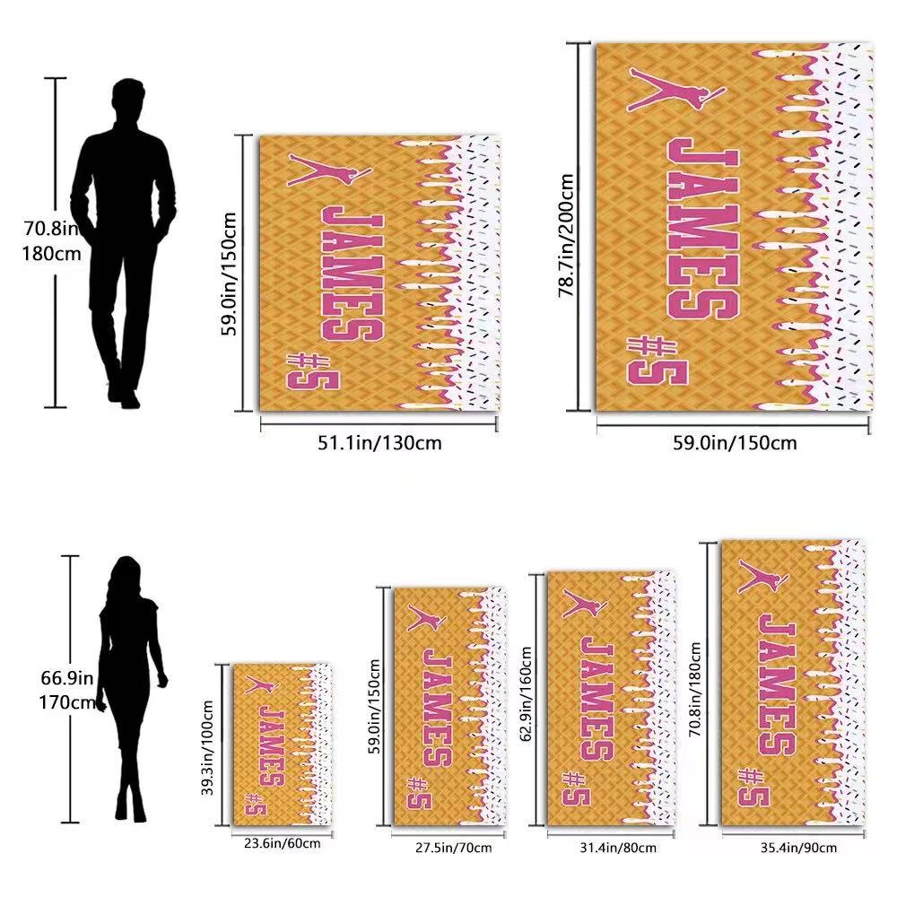 Ships Next Day Personalized Ice Cream Drip Baseball Beach Towel For Boys Drip Beach Pool Towel Team Gift Youth Baseball Gift