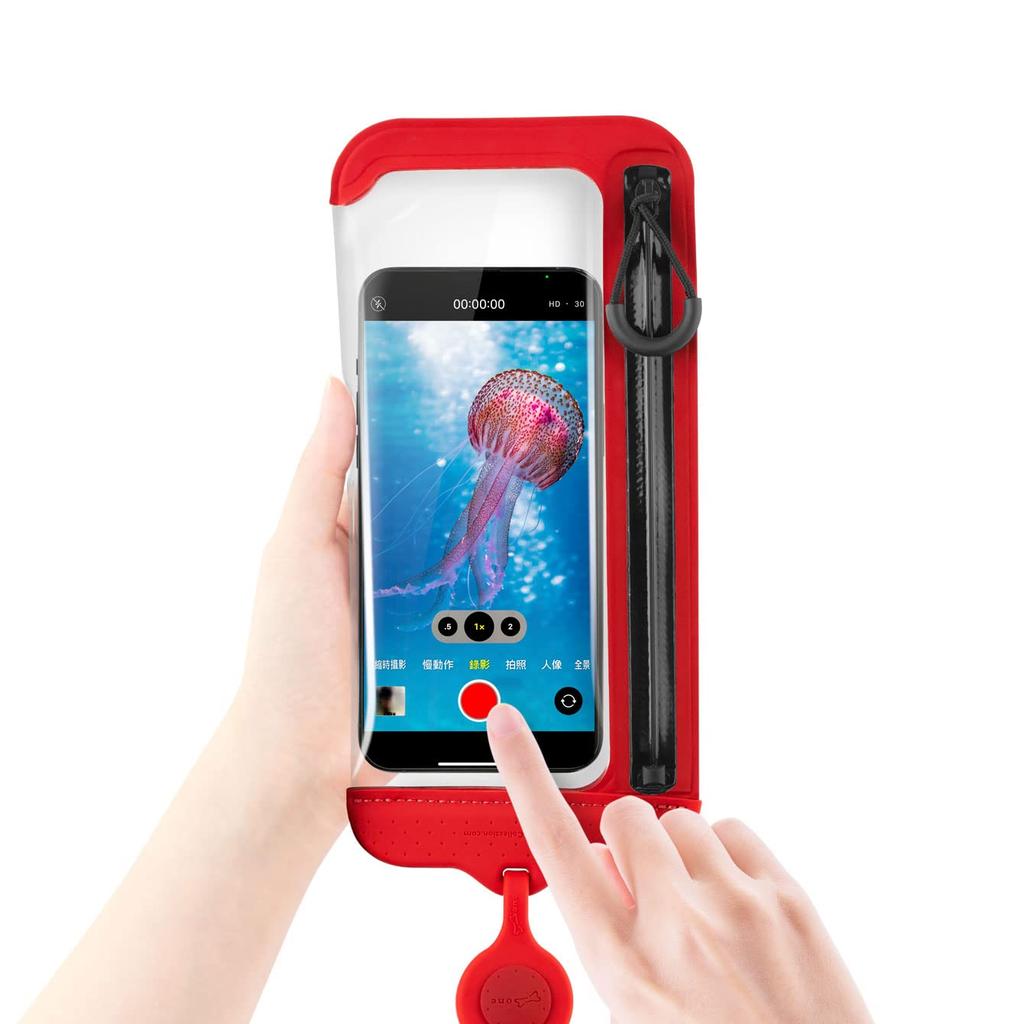 Bone CrossBody WaterProof Phone IPX8 Waterproof Case with Side Fits Smartphones from 4 To Inches Bag2 Certified, Zipper, 7.2 (Red)