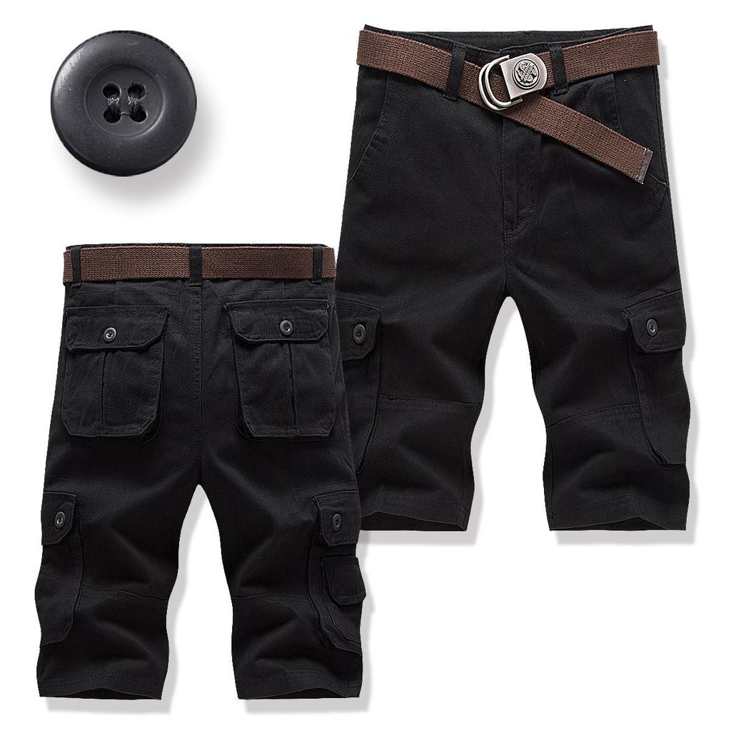 Ανδρικά Καλοκαιρινά Casual Φαρδιά Σορτς Εργασίας με Μοτίβο Παραλλαγής και Πολλαπλές Τσέπες