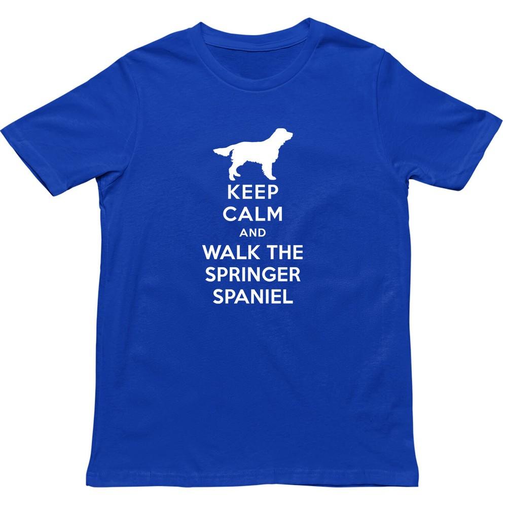 Keep Calm And Walk The Springer Spaniel T ShirtFunny Spaniel Dog Lover Gift Top