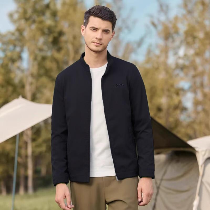 Jeep Men's Autumn Stand Collar Business Casual Jacket