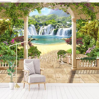 3D-Wandbilder Tapete Moderne nordische Waldfälle Seeblick Fresko Wohnzimmer Schlafzimmer Arbeitszimmer Hintergrund Wand Home Decor Papel De Parede