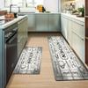 Grey Wood Sketch Kitchenware Mat Non Slip Waterproof Runner Rug Easy Clean Farmhouse Kitchen Floor Carpet