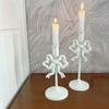 High Footed Bowknot Candle Holder Wrought Iron Wedding Candle Stand  Photography Props