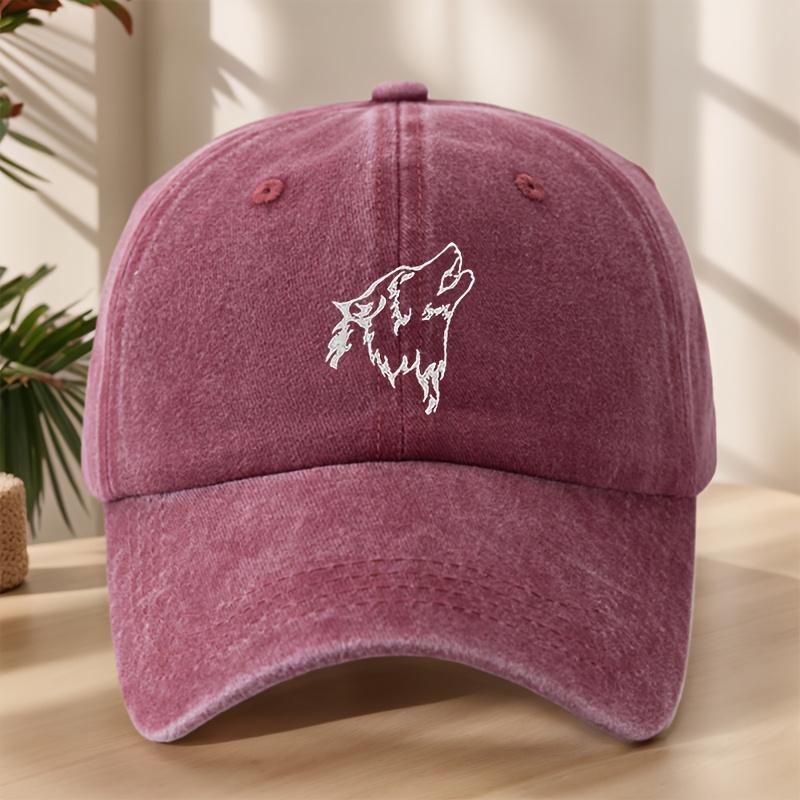 MAKEFGE Mens Wolf Head Embroidered Baseball Cap Adjustable Snapback Appropriate for Any Season