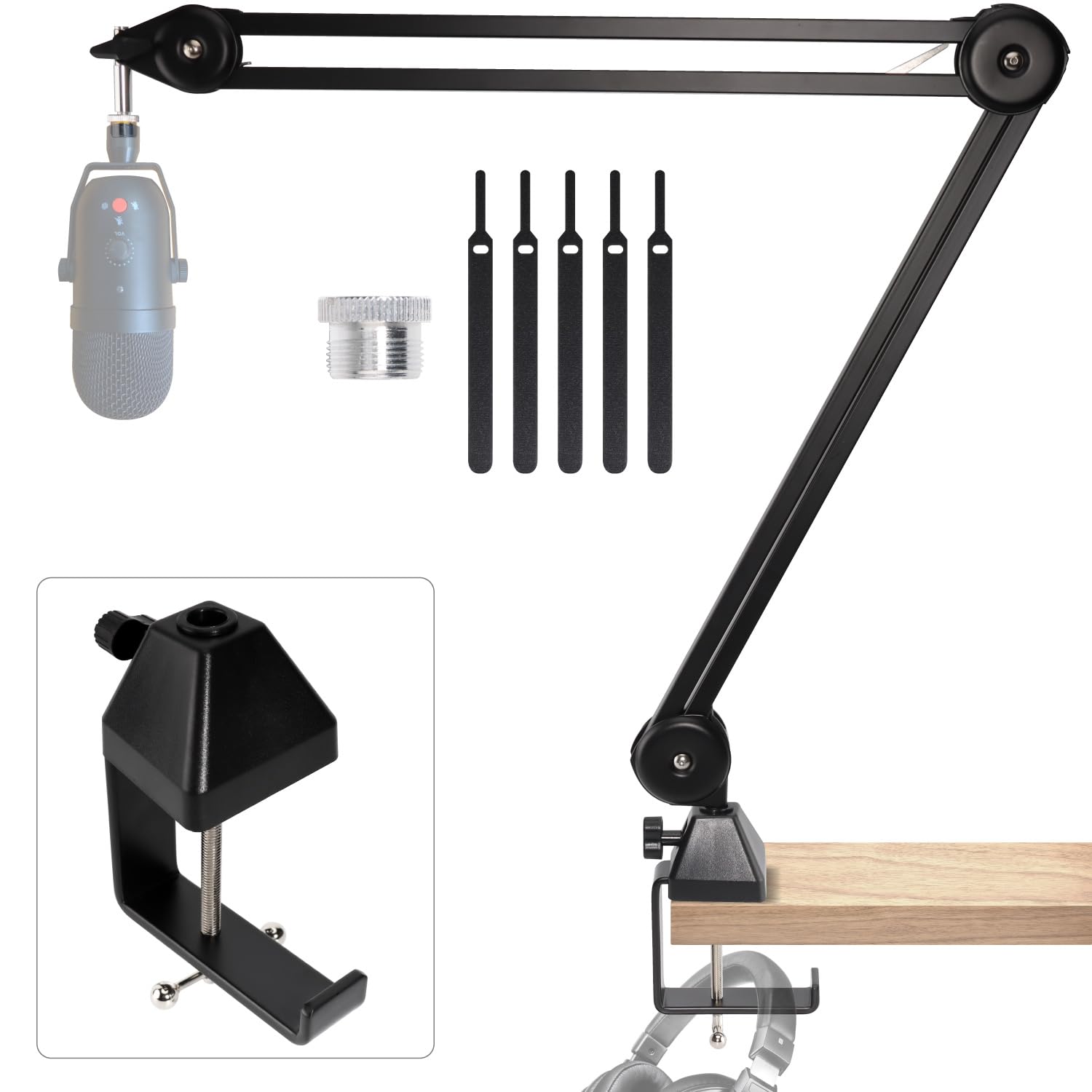 

[Модель G-2-2 конца 2025 года] Микрофонный кронштейн, Длинный кронштейн, Длинная микрофонная стойка, Усиленный фиксированный зажим, Без пружин, Встроенная пружина, Встроенный настольный