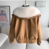Winter Imitation Fox Fur Collar Fur Jacket Suede Down Cotton Liner Short Locomotive Young PU Leather Jacket