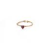 2025 Birth Colorful Cubic Zircon Heart Opening Rings For Women Fashion Dainty Stainless Steel Princess Ring Jewelry Wedding Gift