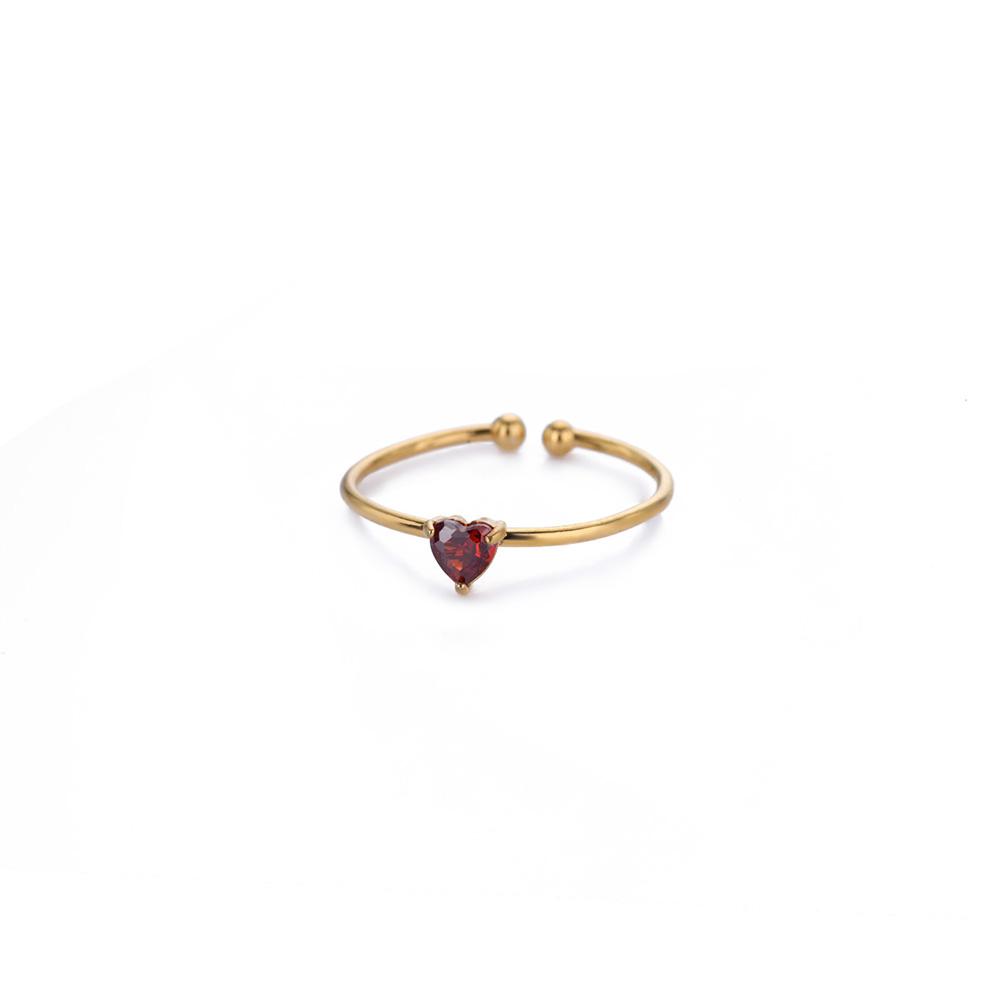 

Colorful Heart Cubic Zircon Opening Anillos Rings For Women Dainty Stainless Steel Princess Ring Jewelry Wedding Gift Christmas resizable