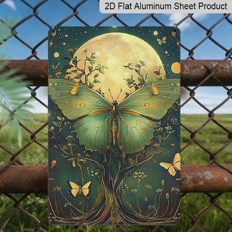 

2D Flat Vintage Luna Moth Aluminum Sign, 7.87*11.8 Inchs/20cm X 30cm, Retro Style Garden, Club, Outdoor, Garage Decor, Home Decor Wall Art Decorative 20*30cm