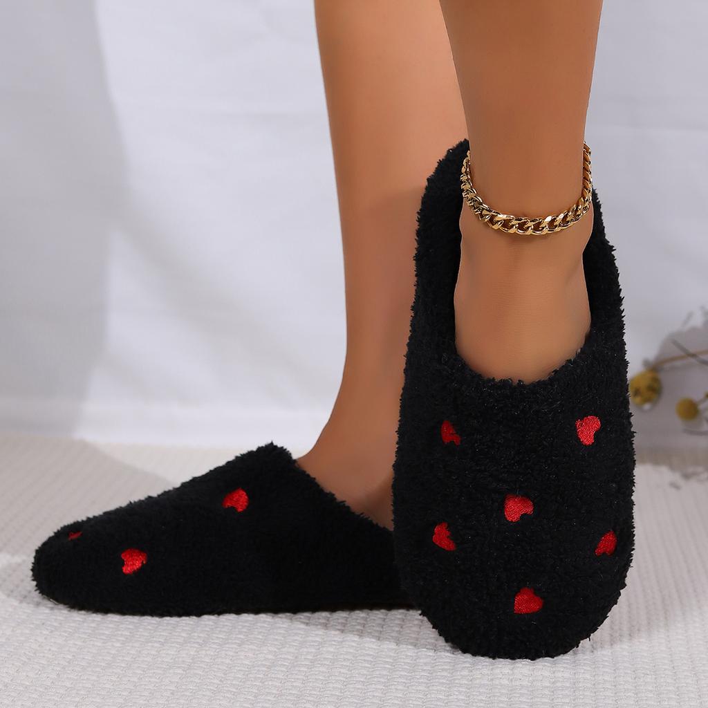 Ladies' Warm and Comfortable Winter Indoor Home Heart Slippers