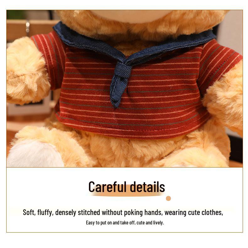 Cross-Border Teddy Bear Plush Overalls - Cute Little Bear Hug Pillow for Kids' Birthdays