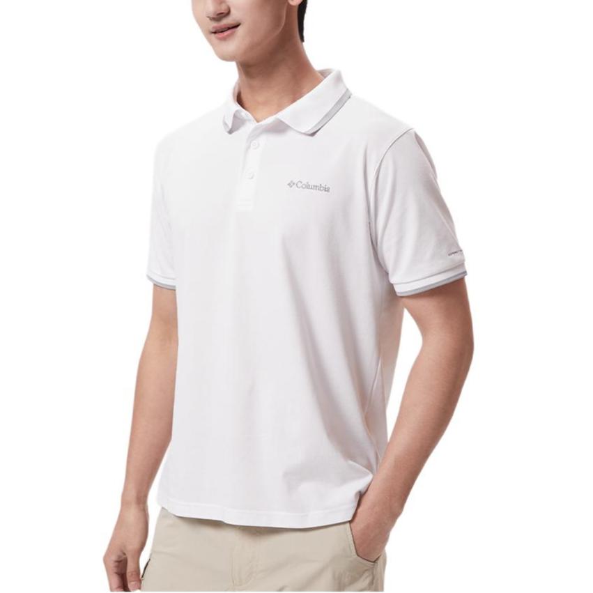 Columbia Moisture-Wicking Quick-Dry Breathable Short Sleeve Polo Shirt Men Tops White AE0412-100