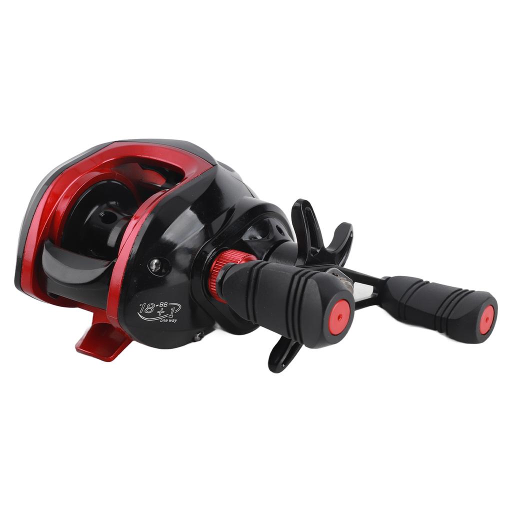8KG Baitcasting Reel Double Seals Bearing Fishing Reel with Magnet Braking System Black Red Standard 7.2 Right Hand
