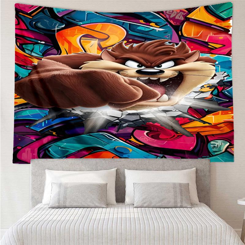 Tazmanian Devil's Fury Tapestry, Unique Design Tapestry, Wall Decor for Bedroom,Livingroom, Playroom,Heartwarming Fan Holiday Gifts
