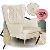 Armchair Uszak Eco Leather Gaja with Footrest Scandinavian Family Furniture Beige Cream