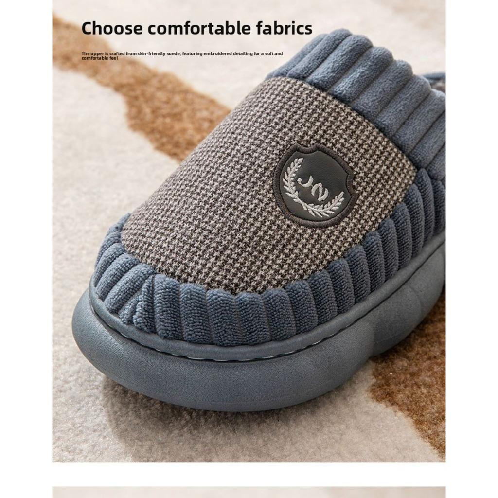 Large Size Thick Cotton Slippers for Men and Women In Winter, Thick Soled Indoor Warm Woolen Slippers for Home Use