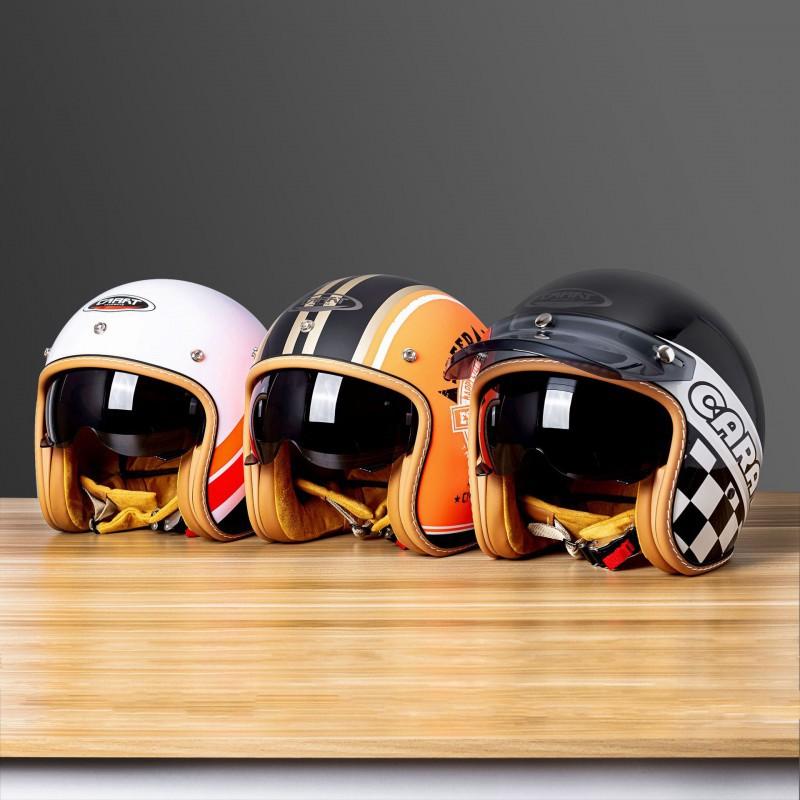 C500 White Competitive Motorcycle Helmet New National Standard Locomotive Lightweight Street Three-quarters Retro Half