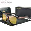 AOWEAR HD поляризованные очки ночного видения для женщин квадратные желтые очки ночного вождения солнцезащитные очки женские очки для водителя Gafas