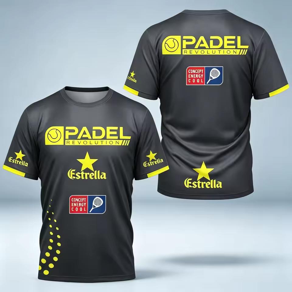 Pánské 3D potisk Padel Revolution Estrella dres Prodyšné Rychleschnoucí Krátký rukáv Padel tenisové tričko Sportovní trénink Fanouškovská uniforma Vrcholy