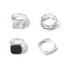 Personalized Ring, Fashionable And Simple Oil Drip Chain 4-Piece Set, Large Ring Jewelry.