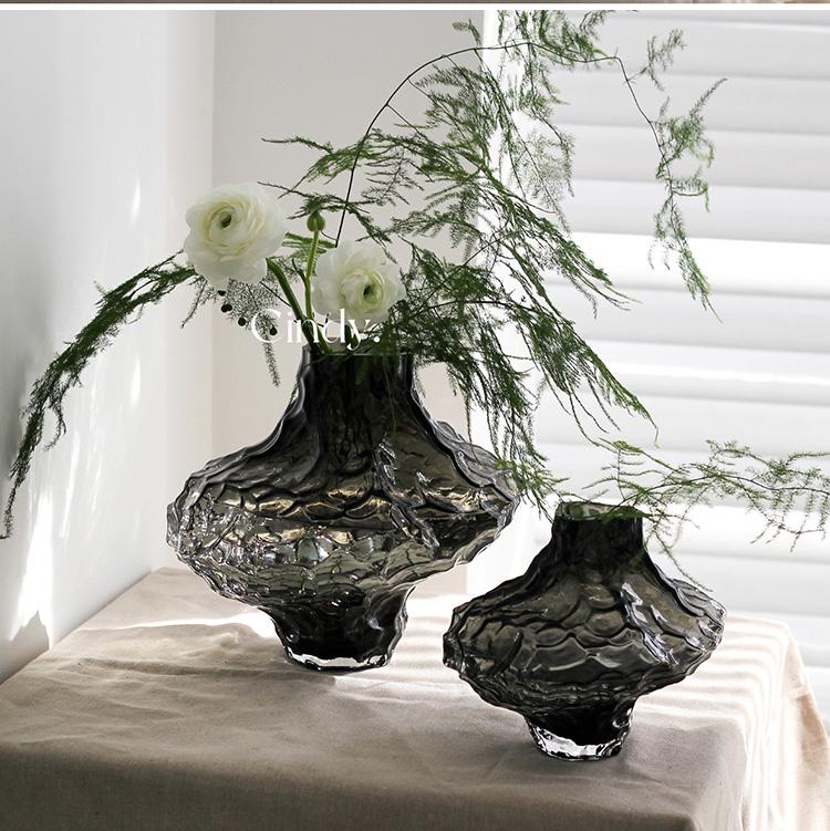 Luxuriöse Glasvase für Hydrokultur-Blumen: Elegante Wohndekoration für das Wohnzimmer