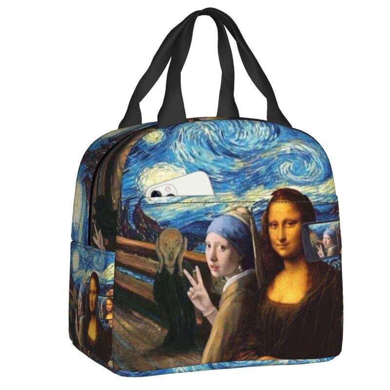 Individuelle Vase mit zwölf Sonnenblumen Lunchtasche Vincent van Gogh Gemälde Kühlbox Thermisch isolierte Lunchboxen für Erwachsene Büro