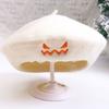 Halloween Pumpkin Embroidered Beret Kids Adults Cute Wool Felt Artist Hat Party Accessory