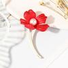 Women's Fashion Little Red Flower Brooch